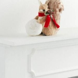 Squirrel holiday winter Christmas decorations decor mantle bookshelf woodland
